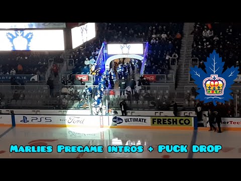 TORONTO MARLIES PREGAME INTROS, Oh Canada 🇨🇦, and puck drop vs Bellville April 24th 2022