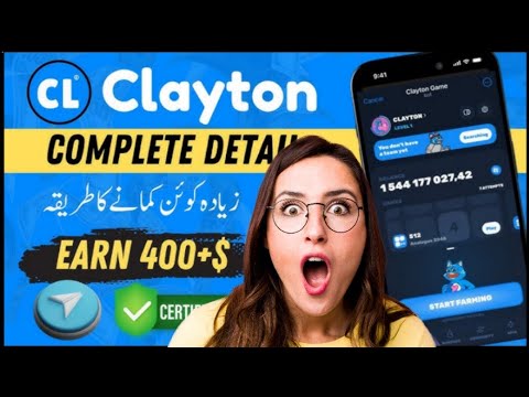 Clayton Game Telegram Bot | Not coin Support | New Airdrop | Telegram mining bot | Cryptocurrency |🤑