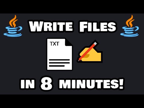 How to WRITE FILES with Java in 8 minutes! ✍