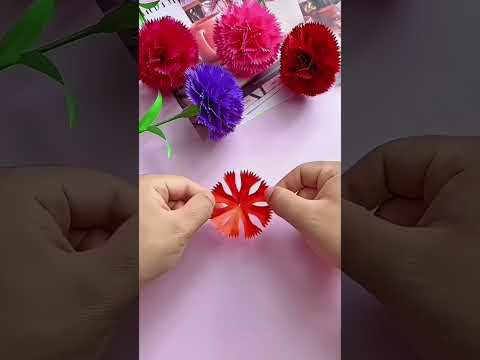 DIY paper craft flowers home decorations gift idea #foryou #tiktok #fyp #gift #craft #flowers #paper