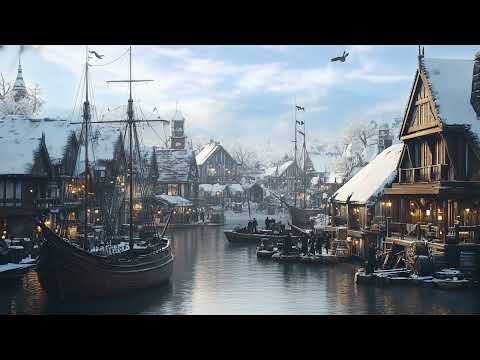 Medieval Winter Fishing Village - Celtic Music Helps Reduce Stress, Anxiety And Rest Well