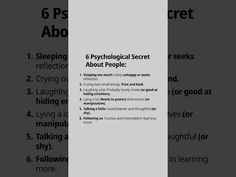 6 Psychological secret about people