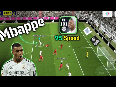 101 Kylian Mbappe New POTW CF Player Card Skills Gameplay Review in efootball Pes 2025 Mobile