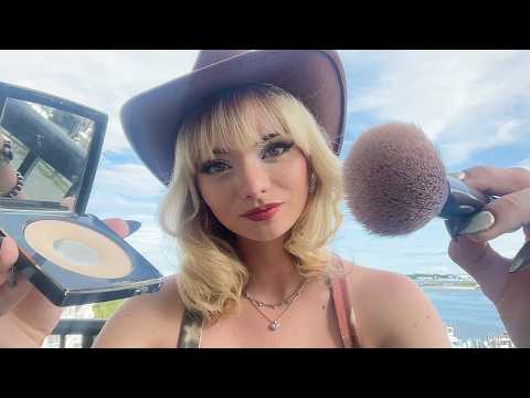 ASMR doing your beach makeup