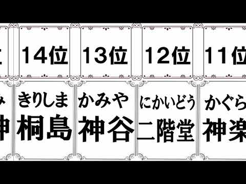 【ソロモンの知恵】非リア必見！モテそうな苗字ランキング/ベスト30