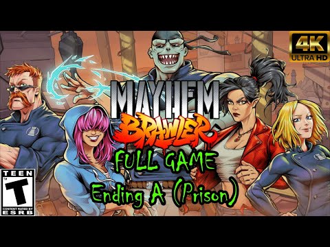 Mayhem Brawler - Full Playthrough (1P Story Mode, All Characters) Ending A (The Prison)