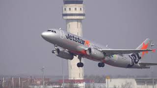 [4K] 新千歳空港 生コンポイント JetStar Japan 2025 万博誘致ジェット Airbus A320-200 JA01JJ Takeoff