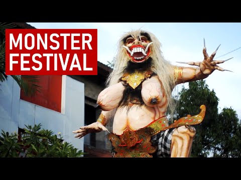 Freaky MONSTER FESTIVAL Ogoh-ogoh! (Bali) on the eve of Nyepi day in Bali, Indonesia