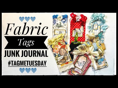 Junk Journal Ephemera - Junk Journal Fabric Tags - Mass Make #tagtuesday