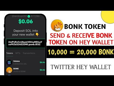 Send & Receive BONK TOKEN from Hey Wallet to another Hey Wallet || Twitter Wallet