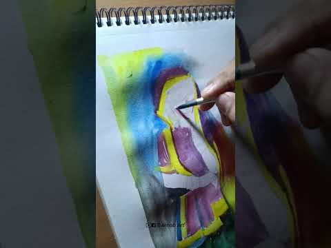 😍pencil colour along with watercolor drawing #shorts #youtubeshorts #art #shortvideo