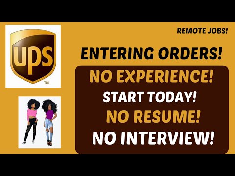 UPS Hiring! Entering Orders No Experience No Interview Start Today Remote Jobs Work From Home Jobs