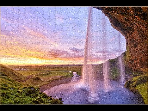 Seljalandsfoss Waterfall | Speed up jigsaw puzzle 快轉拼圖| Satisfying Video