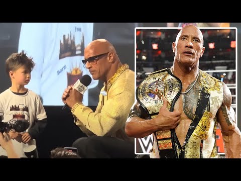 The Rock Sings 'You're Welcome'  From Moana To Young Fan At WWE World (WrestleMania 40 Weekend)