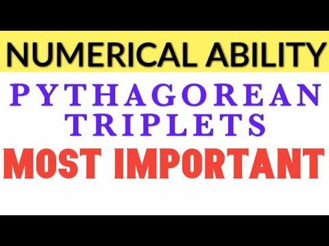 PYTHAGOREAN TRIPLETS NUMERICAL ABILITY FOR COMPETITIVE EXAMS