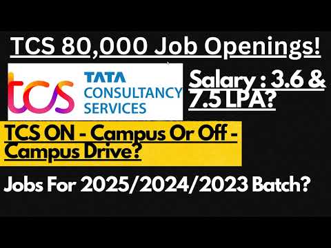 TCS Has Currently 80,000 Job Openings ?? | Salary Upto 7.5 LPA | Freshers Hiring🔥🔥