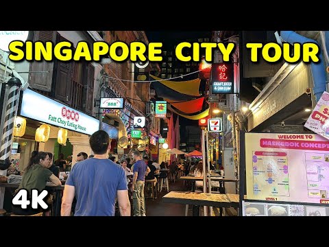 Singapore 🇸🇬 in 4K | SINGAPORE 🇸🇬 4K Walking Tour  Little India, Bugis, Arab Street &  Marina Bay