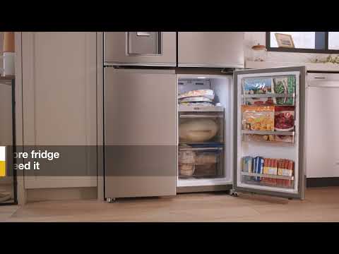 Whirlpool® 36-Inch Counter Depth 4 Door Refrigerator with Ice Maker in Door - Freezer-to-Fridge Zone