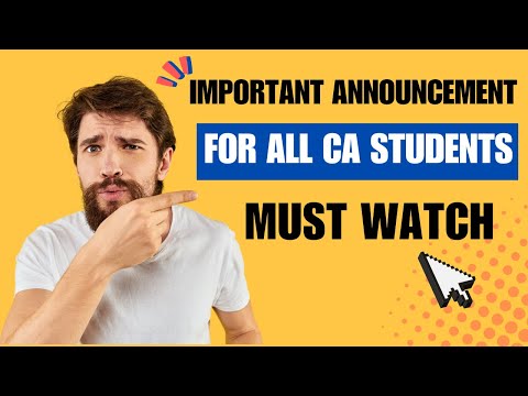 |Most Important Announcement For All CA Students| Must Watch| This Will Never Get Again|