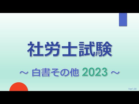 【社労士試験】白書その他 2023