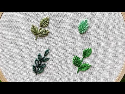 How to make hand embroidery leave/ How to hand embroidery flowers 🌹🌸