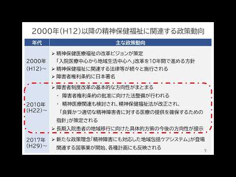 科目２　講義1　精神保健福祉医療施策の動向