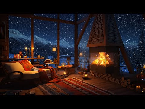 Winter Storm in a Warm Cabin┇Blizzard Sounds for Sleeping┇Howling Wind & Blowing Snow