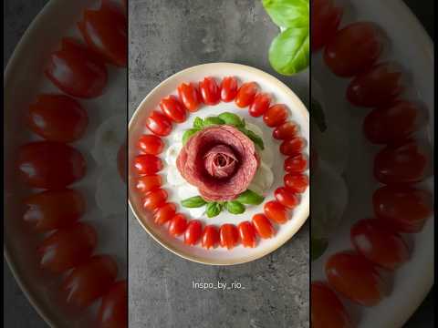 Fancy food Ideas✨ Party food Inspiration✨Tulip Tomatoes Caprese & with Salami Rose 🌹TUTORIALS