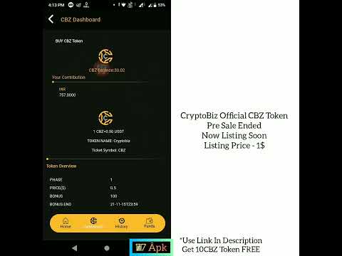 Get Free 10 CBZ Token 🔥 CryptoBiz Exchange Signup Bonus 🔥 CryptoBiz Exchange App Review 💥 77 Âpk