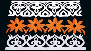 3 Easy paper cutting - simple paper cutting border design #paperborder