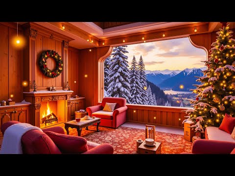 LIVE 🔴 Soft Jazz Music On A Peaceful Winter Day ❄Fireplace Crackling And Fire Sounds To Relax