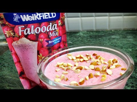 How to Make Falooda with Instant Mix || Strawberry Falooda Mix || Telangana Ruchulu