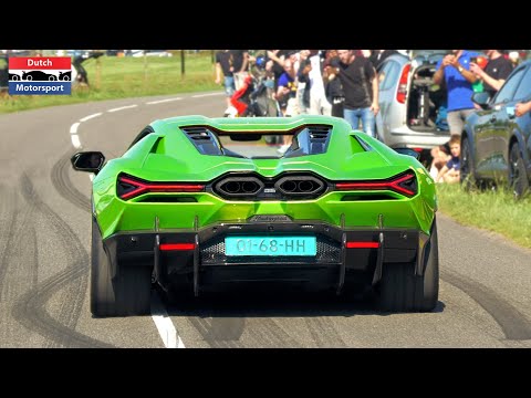 Supercars leaving Car Show! - Revuelto, TwinTurbo Huracan, NSX, 1060HP Turbo S, Aventador S,...