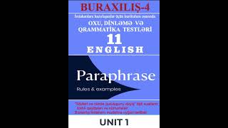 11-Cİ SİNİF | PARAPHRASE, READING, LISTENING, GRAMMAR