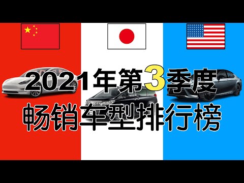 中美日3国畅销车型排名-2021年第3季度版