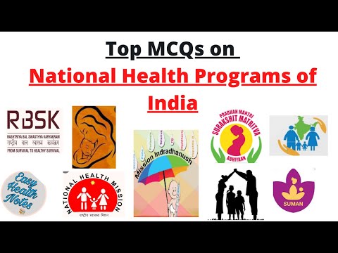 National Health Programs of India ।। Mcqs questions & answers 2022 ।। Health exams