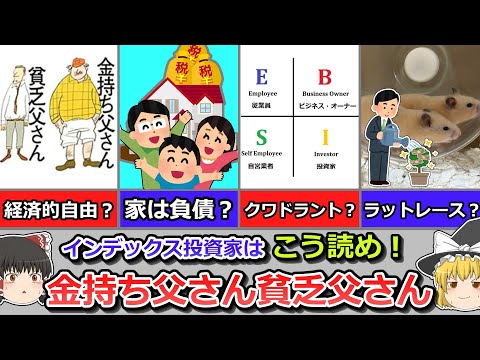 【賛否両論】伝説の名著『金持ち父さん』をインデックス投資家はどう参考にすべきかを解説！|金持ち父さん貧乏父さん|キャッシュフロークワドラント【投資手法】