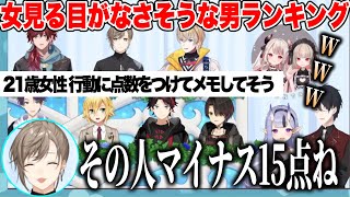 【格付け】女を見る目がなさそうな男ランキングを予想する卯月コウ【にじさんじ切り抜き/卯月コウ/叶/剣持刀也/三枝明那/風楽奏斗/ましろ爻/ローレンイロアス/奈羅花/魔界ノりりむ/夢追翔/竜胆尊】