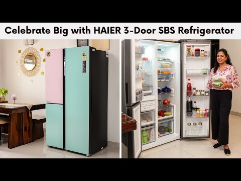 Stylish and Colourful HAIER Vogue Series 598L Refrigerator with 3 Doors | Perfect Kitchen Companion