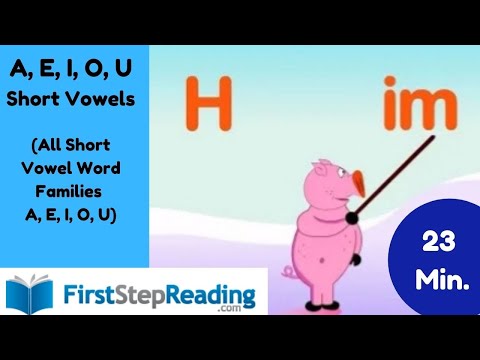 A E I O U / Three Letter Blending, Phonics, Reading CVC Words, Kindergarten, First Grade, Preschool