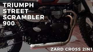 Triumph Street Scrambler 900 with Exhaust ZARD 2in1 CROSS