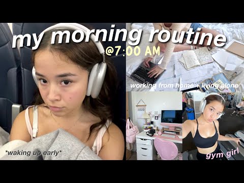 7 AM Morning Routine Vlog: "that girl" habits, productive day working from home, getting on track 📓🖇