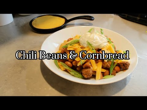 Chili Beans & Corn Bread, the perfect rainy day combo!