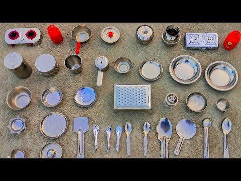 Diy unboxing Amazing mini kitchen set | steel and plastic kitchen set @Dolliyon@miniclay5092