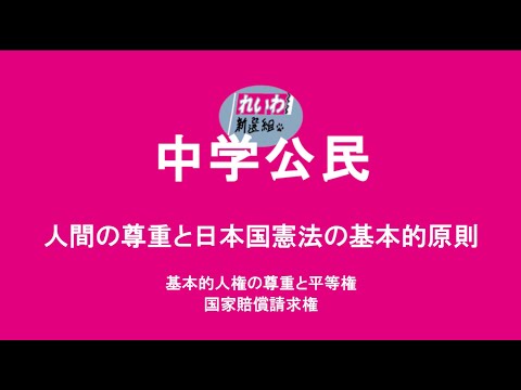 「人間の尊重と日本国憲法の基本的原則」基本的人権の尊重と平等権／労働基本権「れいわ新選組で中学公民をわかりやすく！」