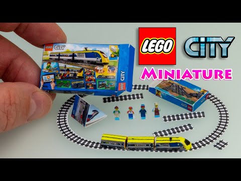 How to make Miniature LEGO City Passenger Train set - Tutorial | No Polymer Clay!