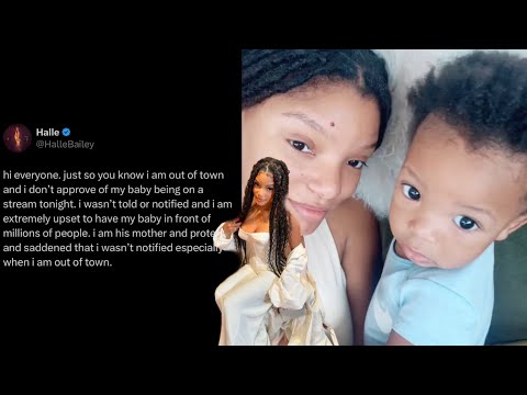 Halle Bailey React to her baby daddy DDG bringing both their son kai cenat's Live