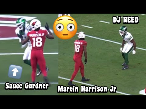 Marvin Harrison Jr Vs Sauce Gardner & DJ Reed 🔥😳 (WR vs CB) Cardinals vs Jets 2024 highlights