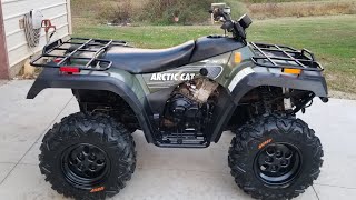 2003 Arctic Cat 500 foot-shift, walk-around and...semi-cold start