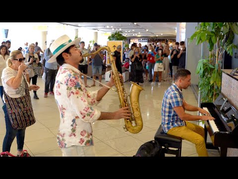 DANCE MONKEY improvised at the AIRPORT | Sax & Piano